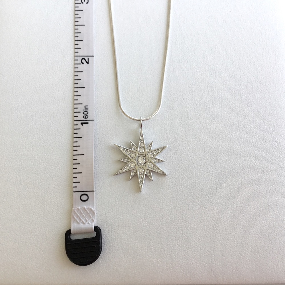 Sterling Silver Cz Star Necklace - Picture 5 of 13